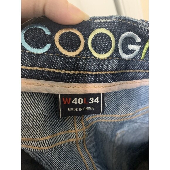 VTG Coogi Jeans Men 40x32 Blue Denim Embroidered Baggy Straight Hip Hop Y2K - Picture 9 of 11